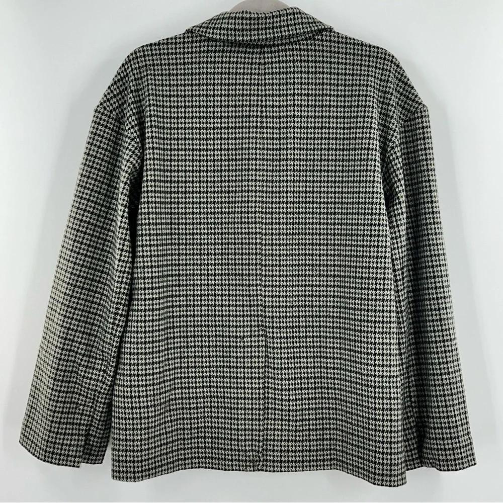 Madewell NWT Oversized Knit Blazer in Houndstooth True Black size Medium - Picture 4 of 10